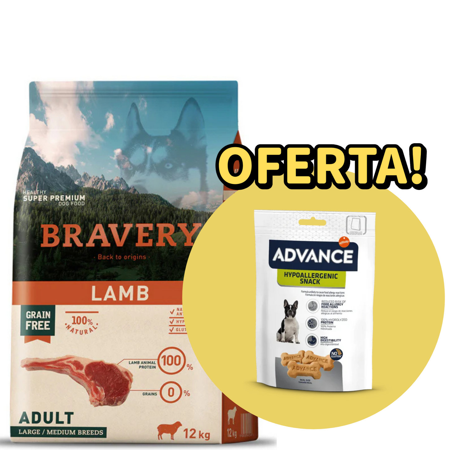 Bravery Cão Medium/Large - Cordeiro