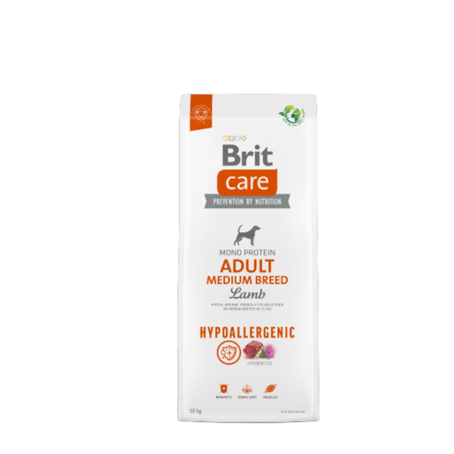 Brit Care Cão Hypoallergenic Medium Lamb 12kg - ração hipoalergénica para cães de raças médias