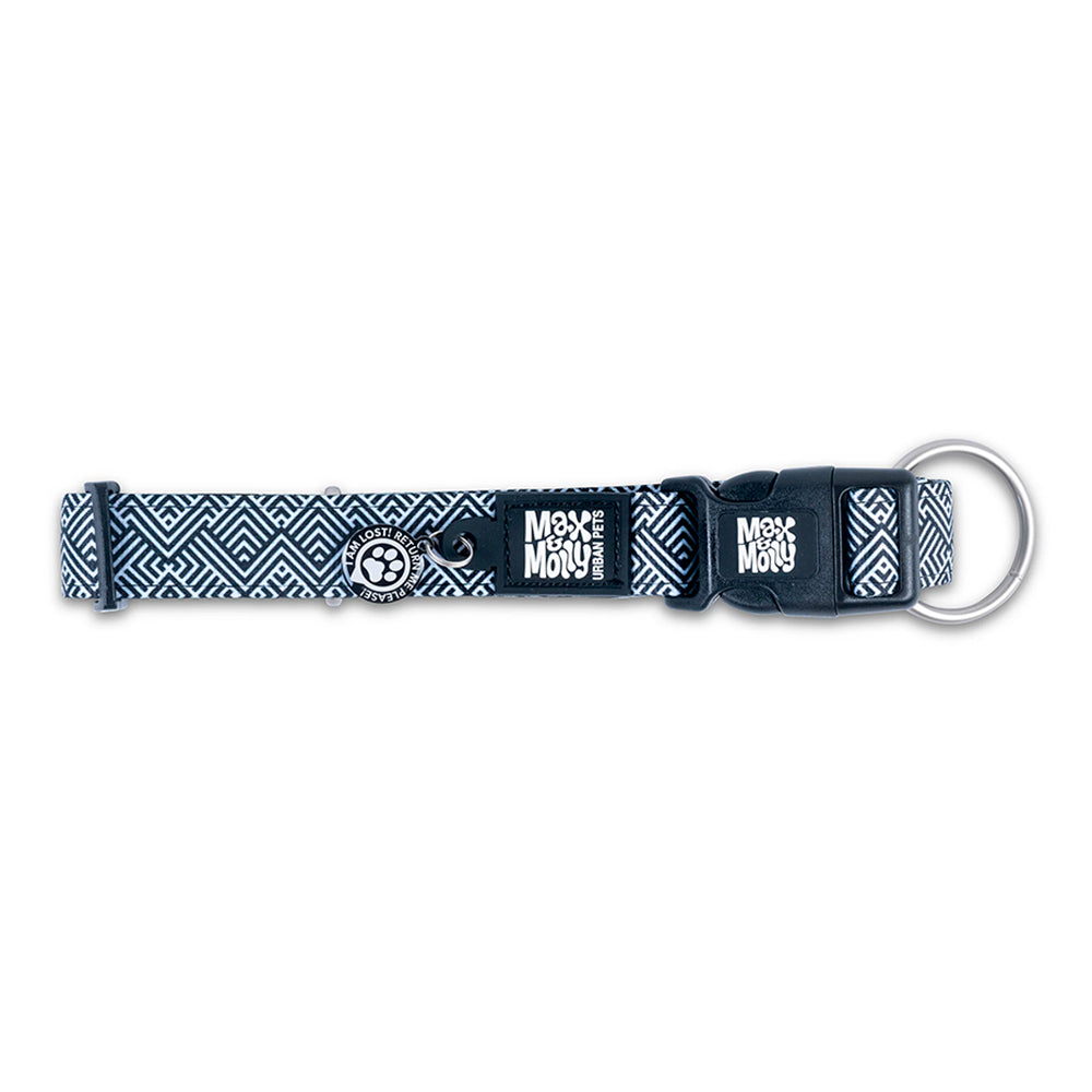 Coleira com ID Tag Max&Molly - Mykonos Black