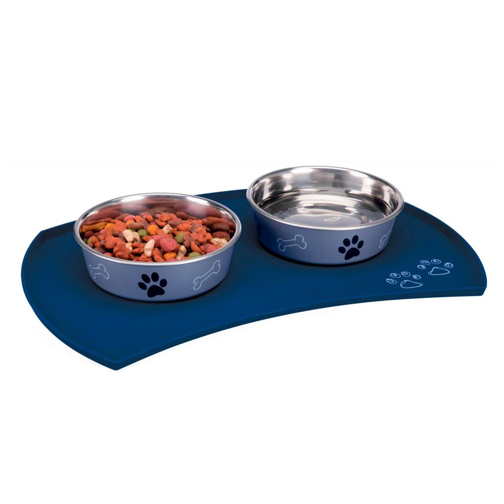 Tapete para gamelas em silicone Azul 48x27cm - Trixie