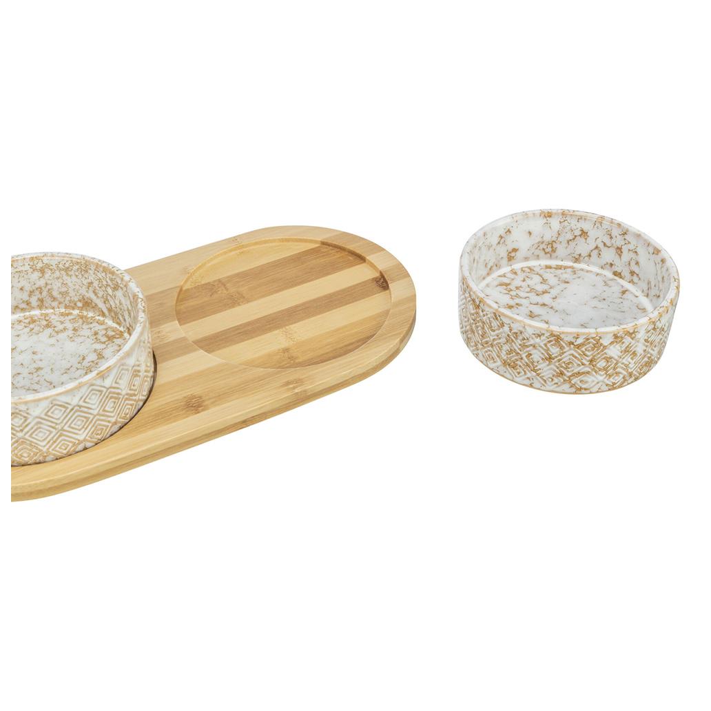 Gamelas em cerâmica com suporte em bambu - Trixie