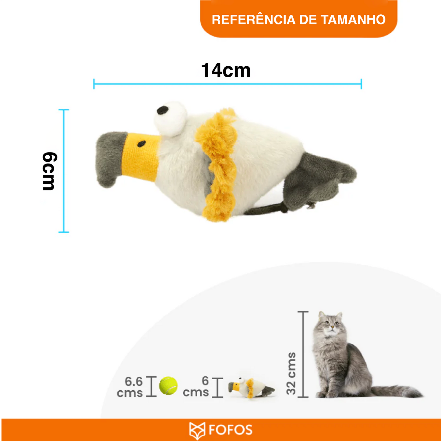 Águia Maluca com som e catnip - FOFOS