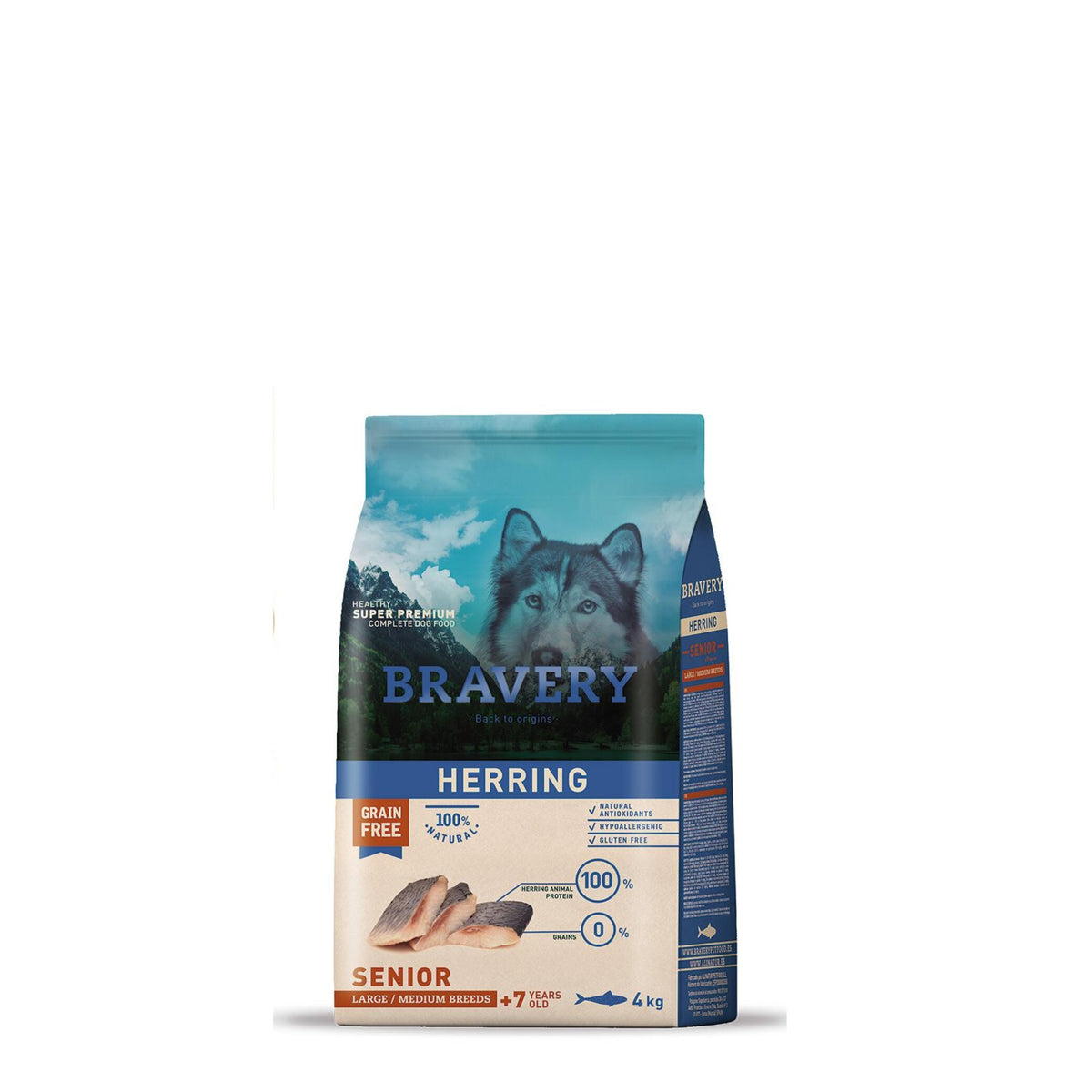 Bravery Cão Medium/Large Senior +7 anos - Arenque