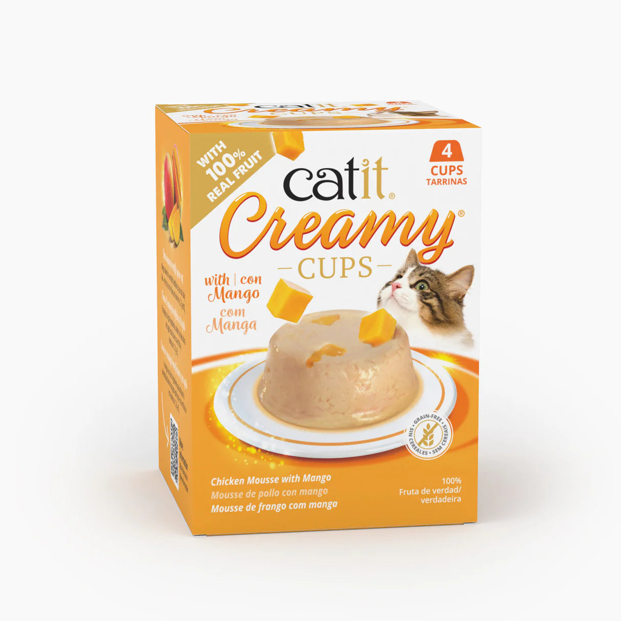 Catit Creamy Cups - Mousse com fruta (4x25g)