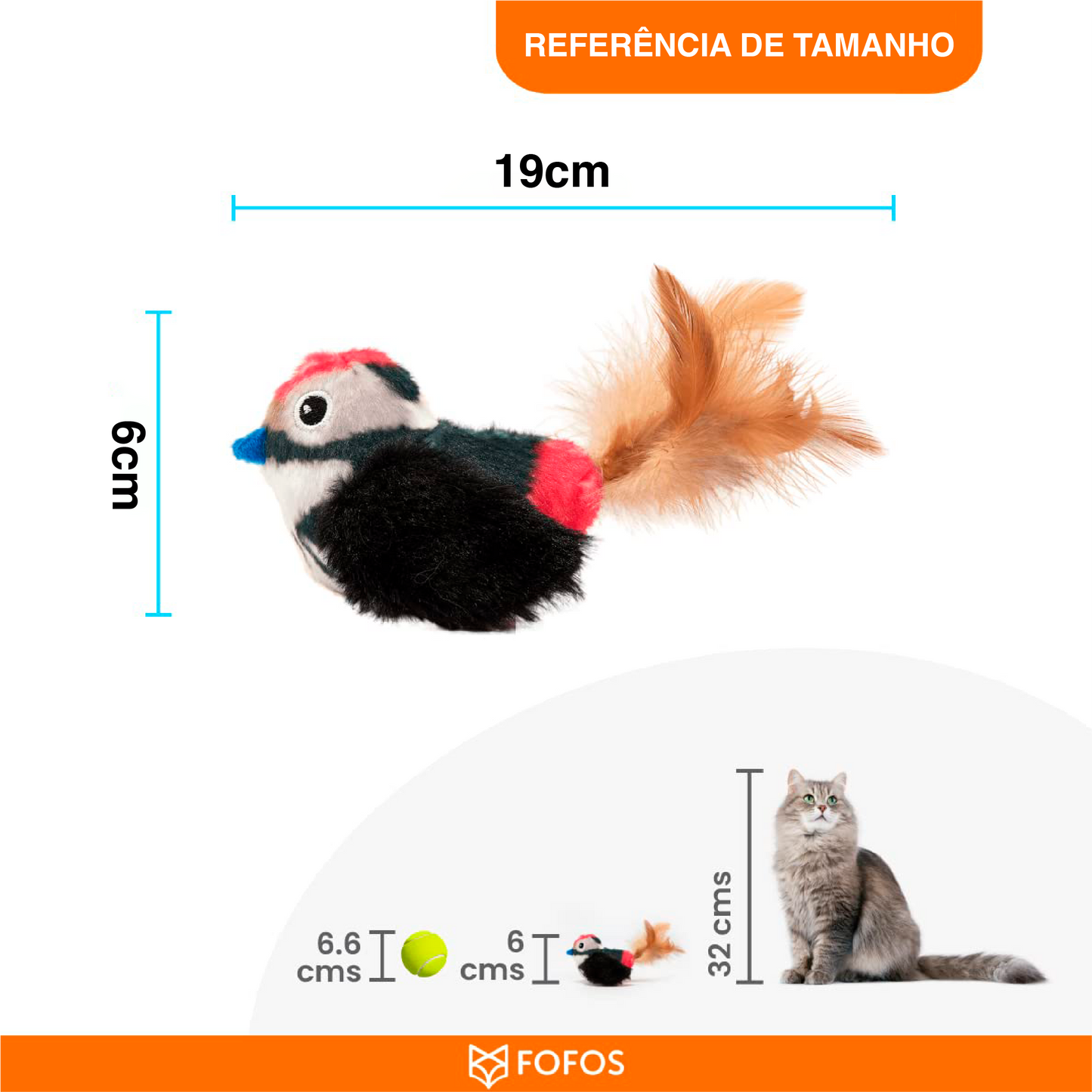 Pássaro Preto com som e catnip - FOFOS