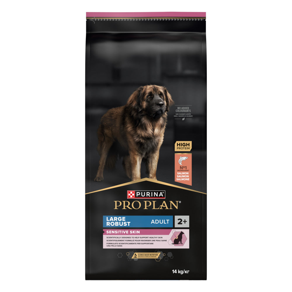 Pro Plan Sensitive Skin Large Robust 14kg - Ração seca para cão adulto grande com pele sensível - Salmão