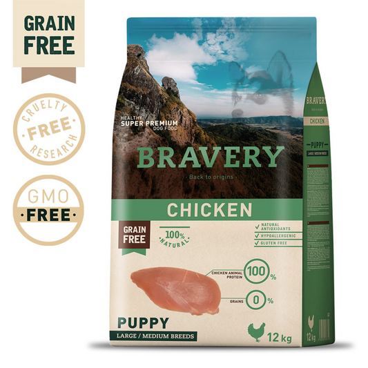 Bravery Cão Puppy Medium/Large - Frango