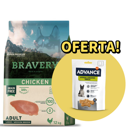 Bravery Cão Medium/Large - Frango