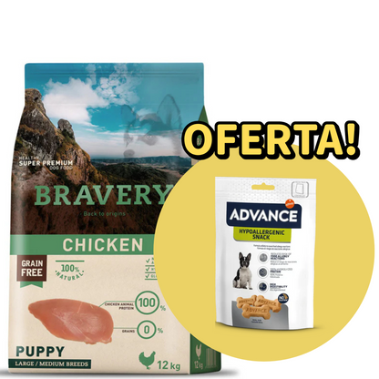 Bravery Cão Puppy Medium/Large - Frango