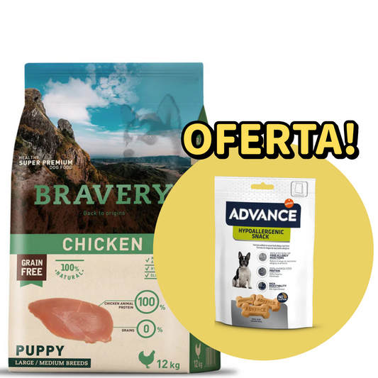 Bravery Cão Puppy Medium/Large - Frango