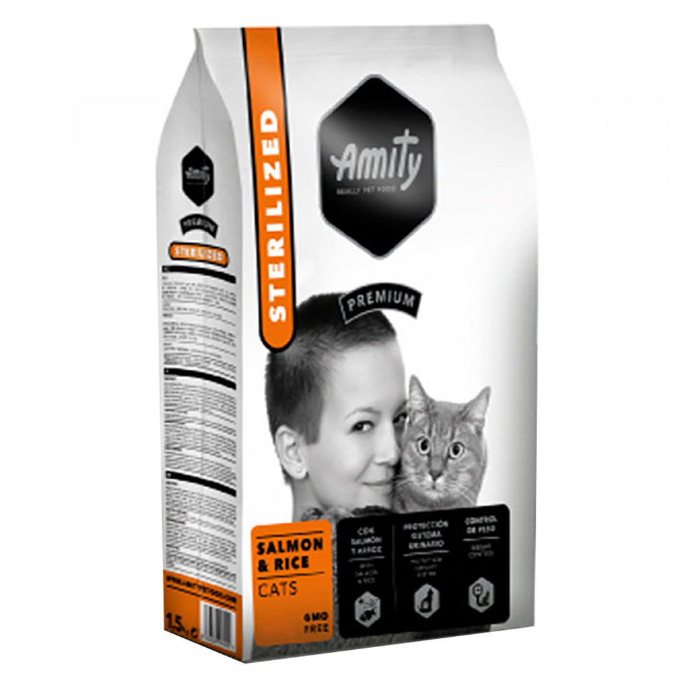 Amity PREMIUM Gato Esterilizado - Salmão e Arroz 10kg