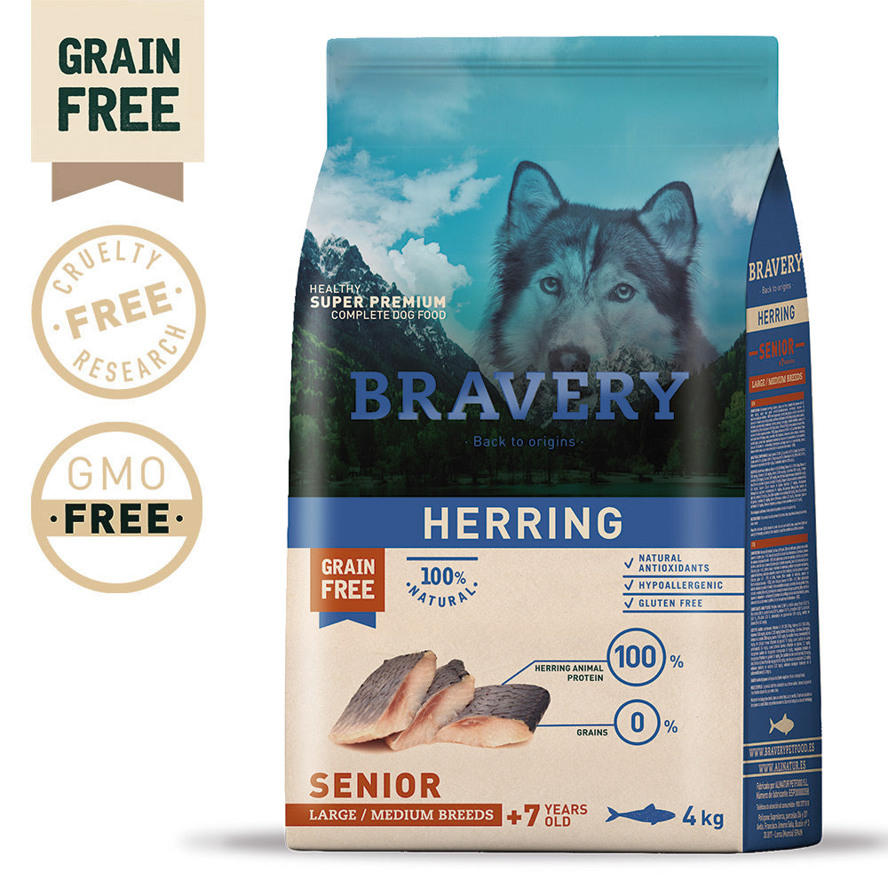 Bravery Cão Medium/Large Senior +7 anos - Arenque