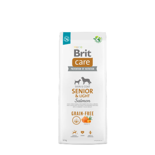 Brit Care Cão Senior & Light Salmão Grain Free 12kg - ração sem cereais para cães seniores