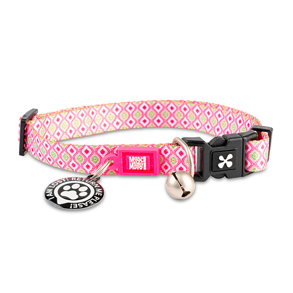 Coleira Gato com ID Tag Max&Molly - Retro Pink