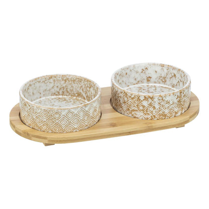 Gamelas em cerâmica com suporte em bambu - Trixie