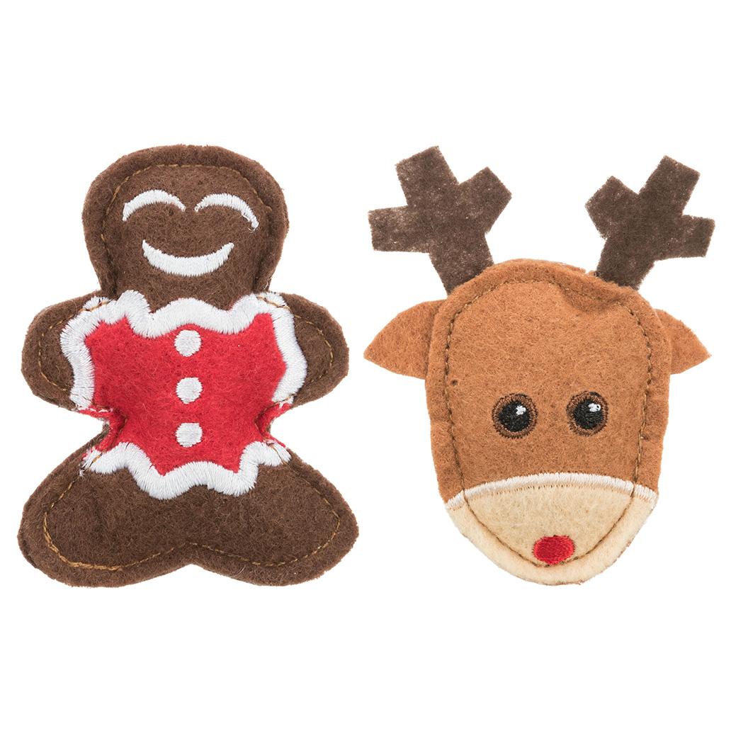 Brinquedos Rena e Gingerbread com catnip 8cm - Trixie