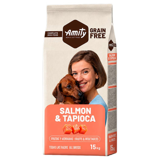 Amity Cão Grain Free Salmão e Tapioca 15kg - ração sem cereais