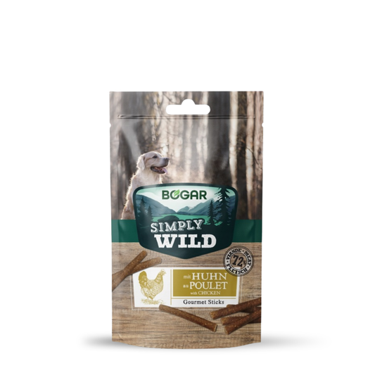 Bogar Simply Wild Gourmet Sticks de Frango e presunto para Cão