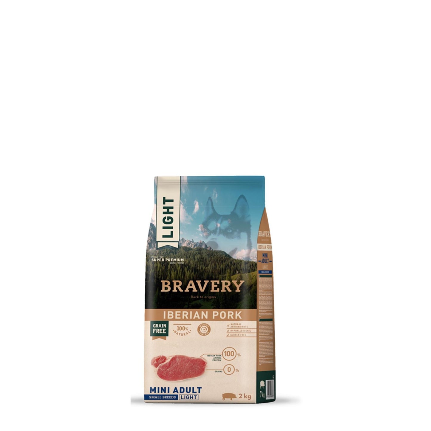 Bravery Cão Mini Adulto LIGHT - Porco Ibérico