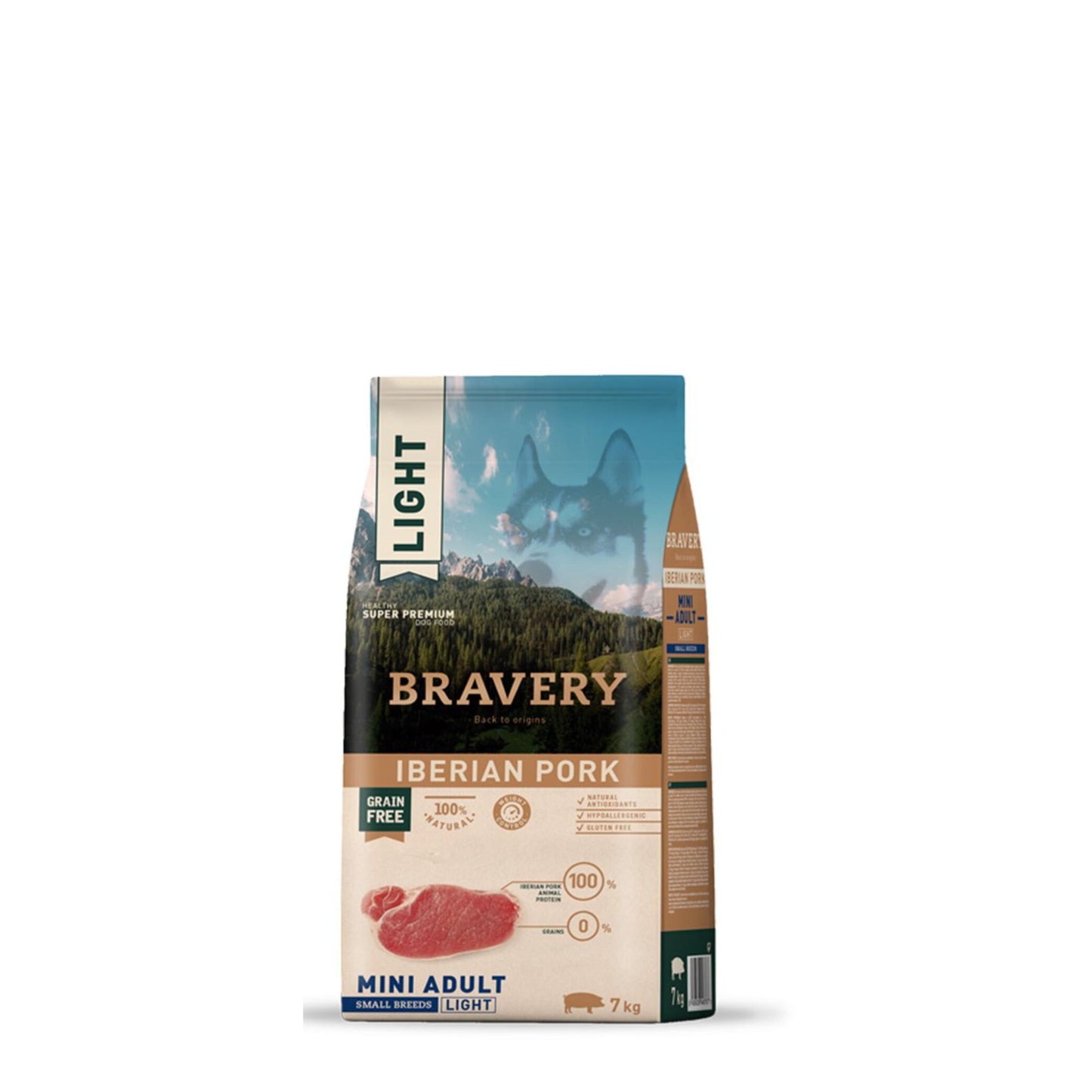 Bravery Cão Mini Adulto LIGHT - Porco Ibérico
