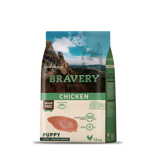 Bravery Cão Puppy Medium/Large - Frango