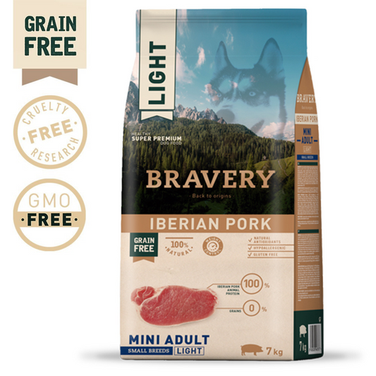 Bravery Cão Mini Adulto LIGHT - Porco Ibérico