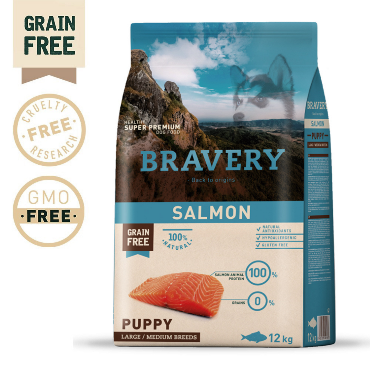 Bravery Cão Puppy Medium/Large - Salmão