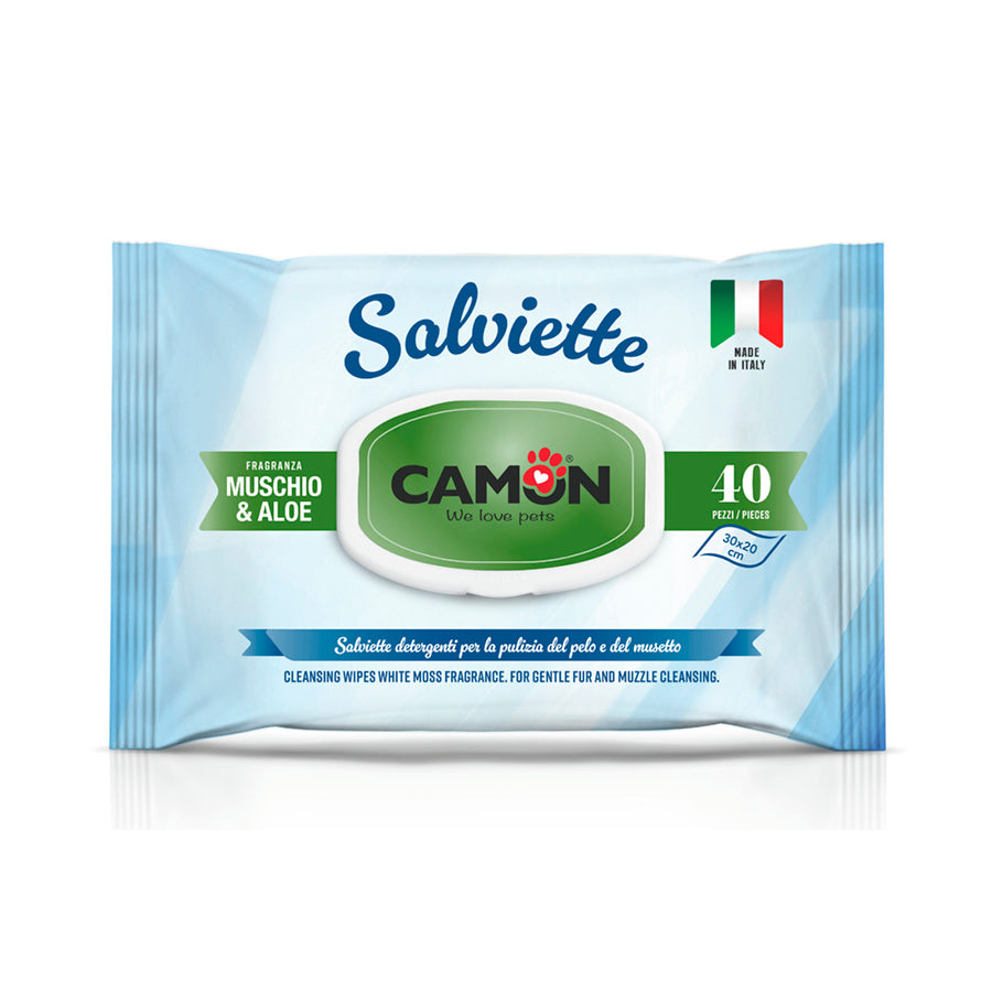 Toalhitas Camon Aloé e Almíscar Branco 40un