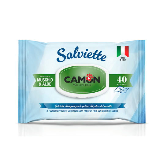 Toalhitas Camon Aloé e Almíscar Branco 40un