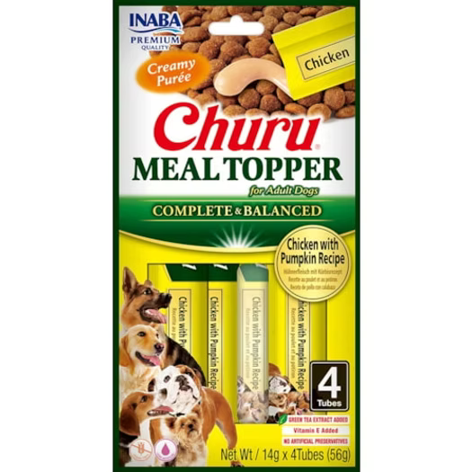 Churu Meal Topper para cães - Frango e Abóbora 4x14g