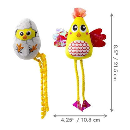 Kong Scrattles Chicken - duas galinhas de brincar com catnip para gato