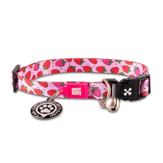 Coleira Gato com ID Tag Max&Molly - Strawberry Dream