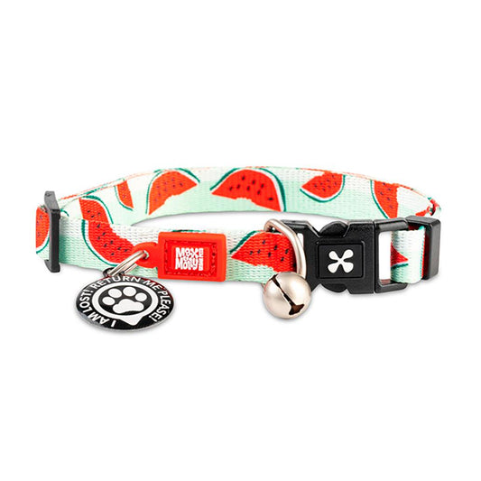 Coleira Gato com ID Tag Max&Molly - Watermelon