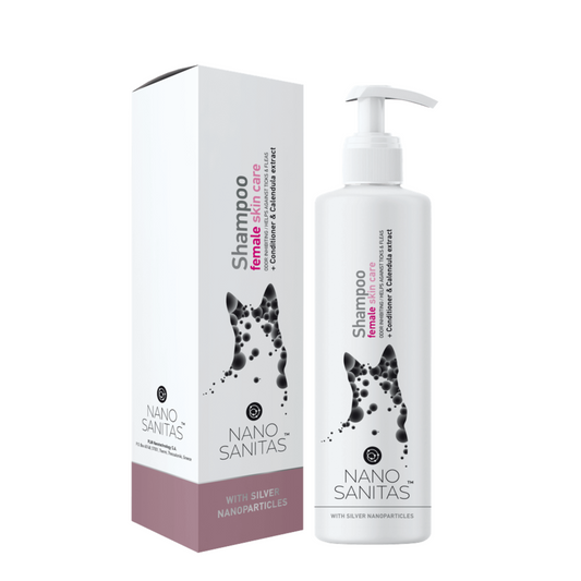NanoSanitas - Champô para fêmeas de pelo curto e antiparasitário 250ml