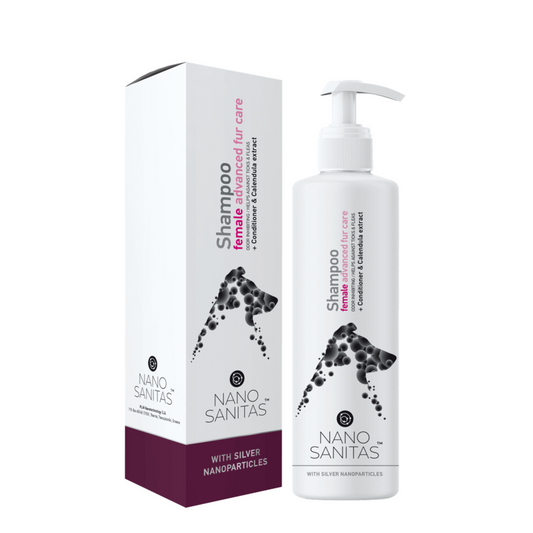 NanoSanitas - Champô para fêmeas de pelo longo e antiparasitário 250ml