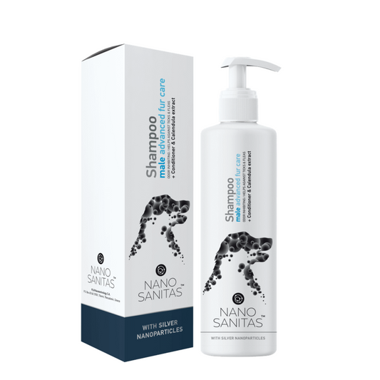 NanoSanitas - Champô para machos de pelo longo e antiparasitário 250ml