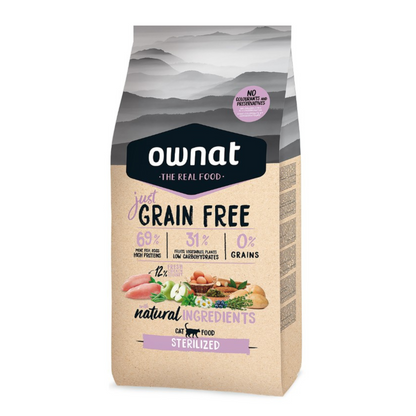 Ownat Just Grain Free Gato Adulto Esterilizado - Frango