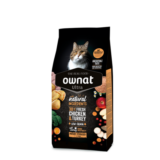 Ownat Ultra Mature Esterilizado Frango e Peru - 7 a 12 anos