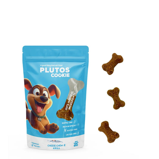 Plutos Cookie - Bolachas de Queijo mastigável e Krill 120g