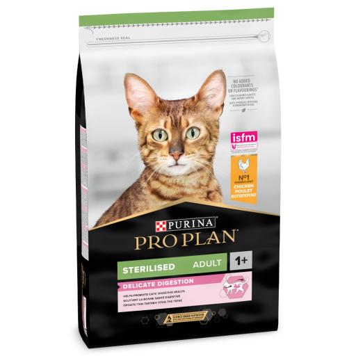 Pro Plan Gato Delicate Digestion Sterilised Frango - Ração para gatos esterilizados 10kg