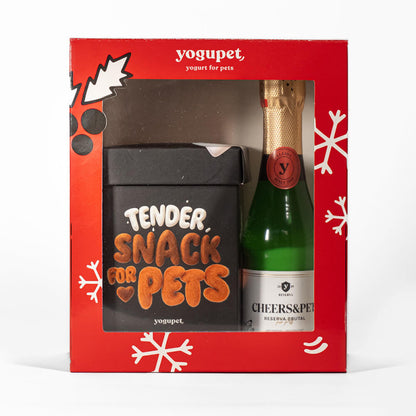 Yogupet Caixa de Natal - Pack Champanhe + Caixa de Snacks