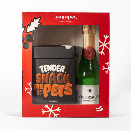 Yogupet Caixa de Natal - Pack Champanhe + Caixa de Snacks
